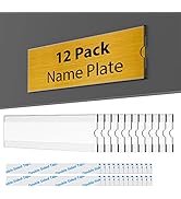 TONICE 12 Pack 8x2 Wall Nameplate Holders, Acrylic Nameplate Holders, Wall Mount Transparent Nam...