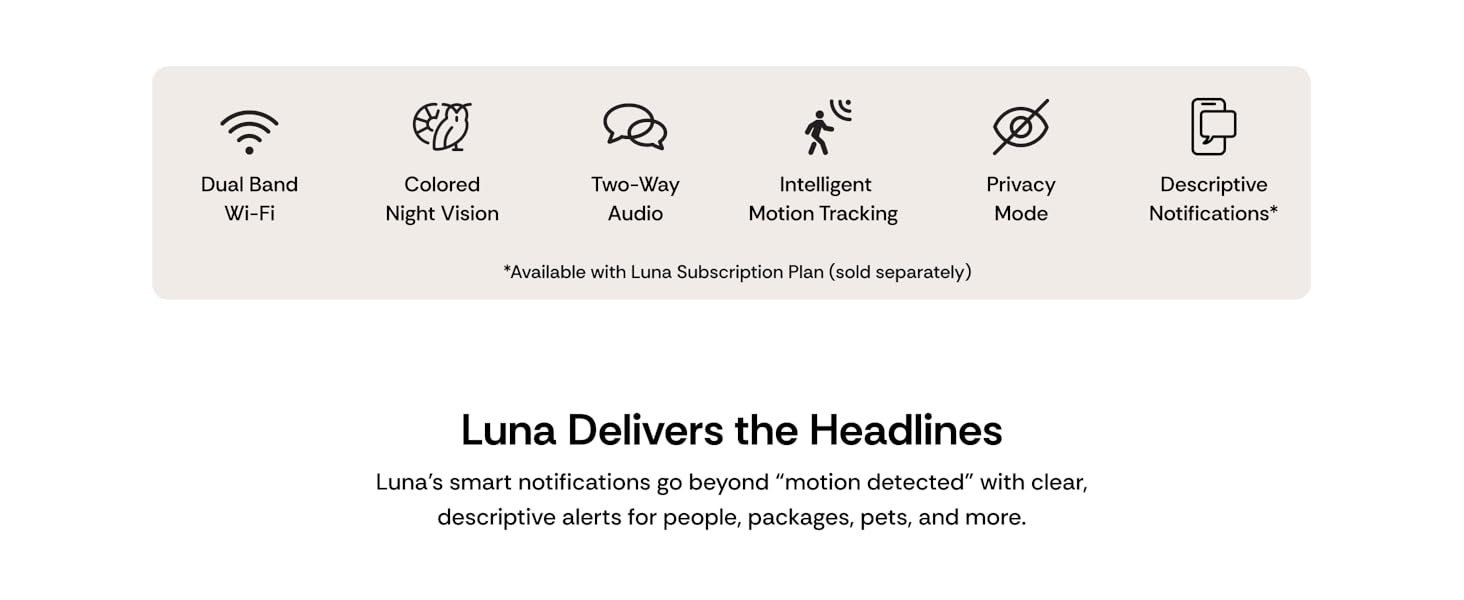 2K Indoor Cameras for Home Security 2.4GHz 5GHz WiFi 360 Pan-Tilt Built-in Spotlight Auto Tracking