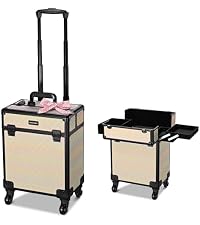 BYOOTIQUE Rolling Makeup Case Cosmetology case on wheels Makeup Artist Nail