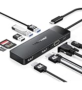 Lemorele USB C Docking Station for Laptop, 10 in 1 Triple Display Monitors Adapter w/4K Dual HDMI...