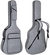 Acoustic guitar case, 39 40 41 Inch Guitar Bag 0.45 Inch Thick Padded Gig Bag with Neck Strap, Ac...
