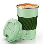 12 oz Stainless Steel Vacuum Insulated Tumbler - Coffee Travel Mug Spill Proof with Lid - Thermos...