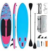 KMFurnila Inflatable Stand Up Paddle Board for All Skill Levels - Portable SUP Paddleboard with P...