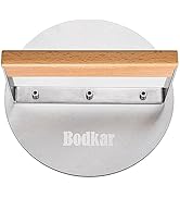 bodkar Smash Burger Press Stainless Steel 6 Inch Round Burger Smasher with Wood Handle, Grill Pre...