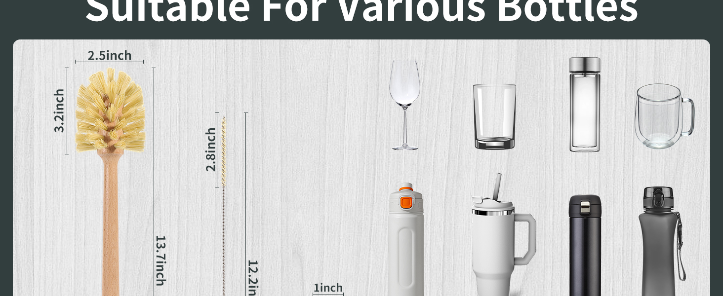 natural bottle brush set