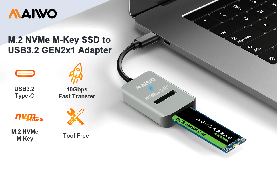 External Solid State Drive Enclosure Converter Adapter case shell housing for M.2 NVMe ssd