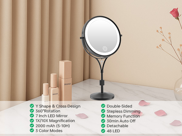 10x makeup mirror with lights