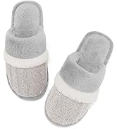 Womens Cozy Memory Foam Slippers Soft Warm Slip On Faux Fur House Slippers,Anti-Skid Rubber Sole,...