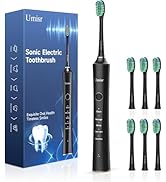 Umisr Electric Toothbrush for Adults, Rechargeable Sonic Electric Toothbrushes Kids with 6 Replac...