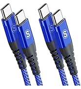 USB-C to USB-C Cable 60W [2-pack,3.3ft], AviBrex Type C Charger Braided Cord Compatible with Sams...