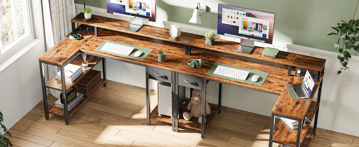 computer desk with power outlet