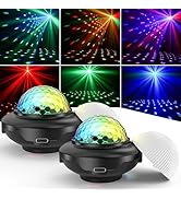 [2 in 1] Disco Ball Lights &amp; Night Light, Rechargeable Party Lights with RGB Strobe Lamp, Sound A...