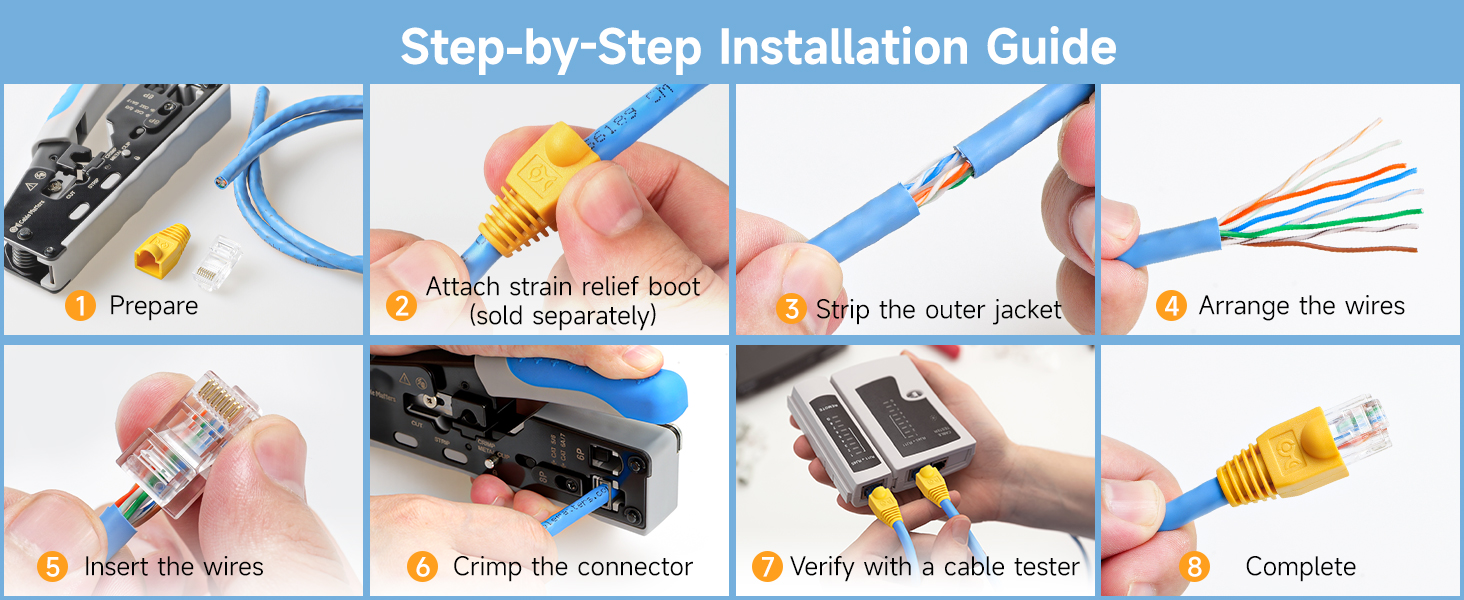 Premium 100-Pack Cat 6 RJ45 Connectors