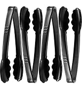 Plastic Tongs for Serving (Pack of 12) 9 Inch - Heavy-Duty Hard Plastic Reusable or Disposable Se...