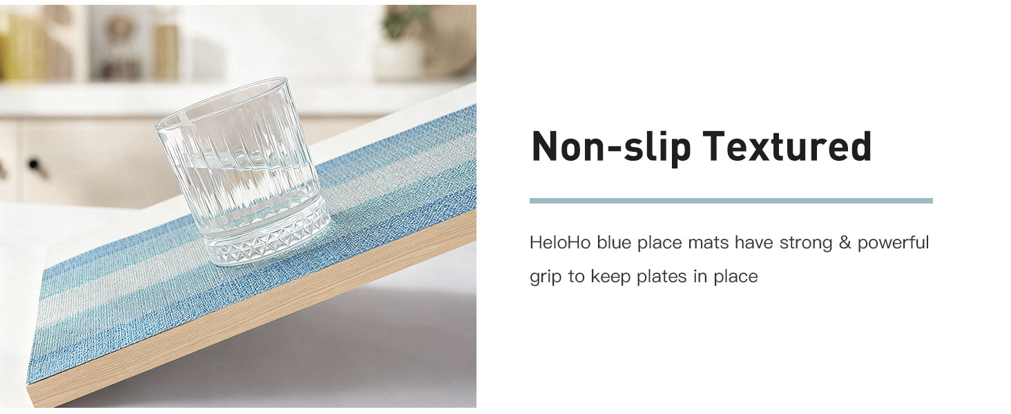 Vinyl Table Place Mats Stain Resistant Foldable Placemats Washable Wipeable Placemat for Kitchen