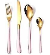 OriGlam Silverware Set, Flatware Cutlery Set, Stainless Steel Kitchen Utensils Set Tableware, Cut...