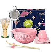 Matcha Whisk Set Matcha Kit - 7 Pcs Japanese Tea Set Includes Matcha Bowl with Spout,Bamboo Whisk...