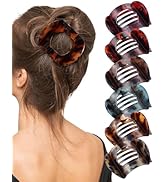 Flat Hair Clips for Women,6 Pcs Curved Claw Clips for Women Girl, Large Strong Hold Barrettes Cla...