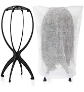 ProSuites 2 Pack Wig Stand with 2 Pcs Wig Dust Bags, Wig Holder Hat Display with Wig Bag for Wome...