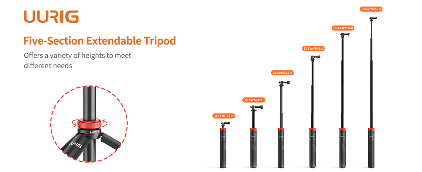 Five-Section Extendable Tripod