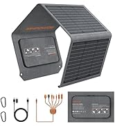 40W Portable Solar Panel 19V Foldable Solar Charger with USB C, USB A and DC Outputs, Book Sized ...