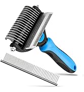 Viretec Dog Deshedding Brush, 2 in 1 Pet Undercoat Rake for Cats and Small Dog, Long and Short Gr...