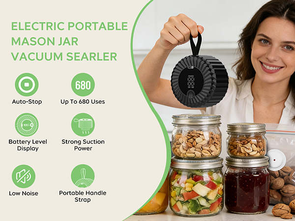 2026 Upgraded Electric Mason Jar Vacuum Sealer
