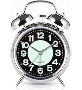 Super Loud Alarm Clock for Heavy Sleepers,4 inches Twin Bell Alarm Clock with Backlight,Battery O...