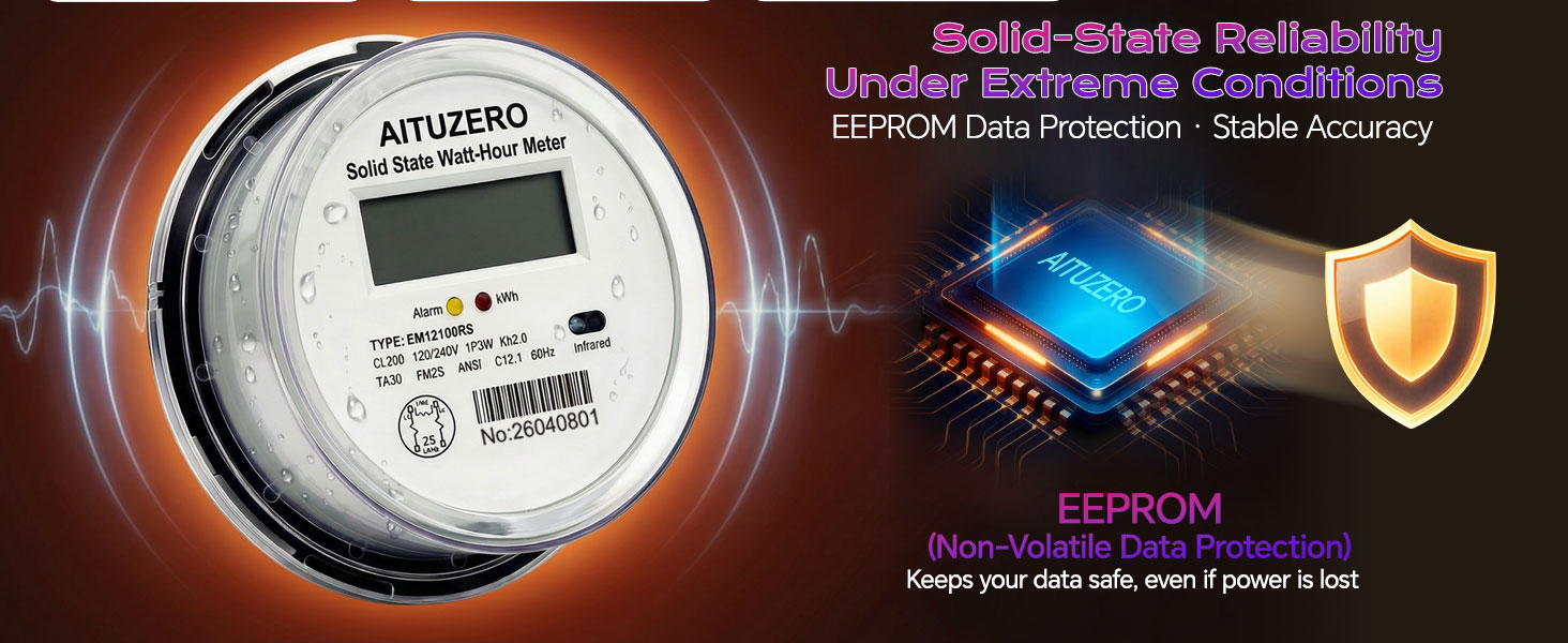 kwh meter submeter ansi 2s plugin bidirectional modbus pulse solidstate rental billing rv garage