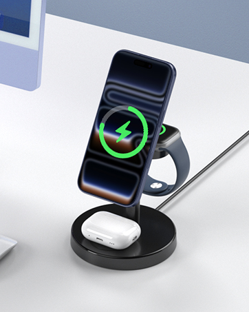 magsafe charger stand 3 in 1 charging station apple wireless iphone 17 16 15 14 13 12 watch airpods