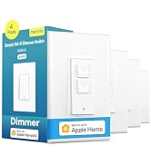 meross 4 Pack Smart Dimmer Switch Single Pole Supports Apple HomeKit, Alexa Google Assistant &amp; Sm...