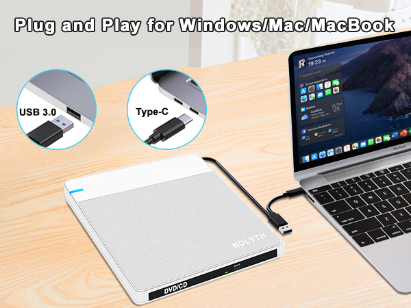 This external DVD drive is simple to install and works great with Mac, MacBook Pro, MacBook Air.