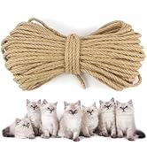 DEDU Hemp Rope, Twine Sisal Rope 1/4 Inch X 50 Ft, Natural Twisted 4 Strand Manila Rope Thick Rop...