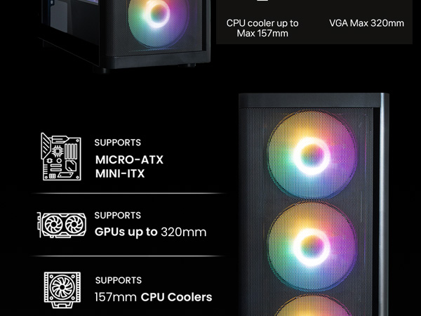 Zalman M4 SE Black M-ATX RGB PC Case
