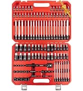 LLNDEI 115Pc Torx &amp; Allen Bit Socket Set 1/4 3/8 1/2" Drive | Extra Long &amp; Tamper Proof Torx, Hex...