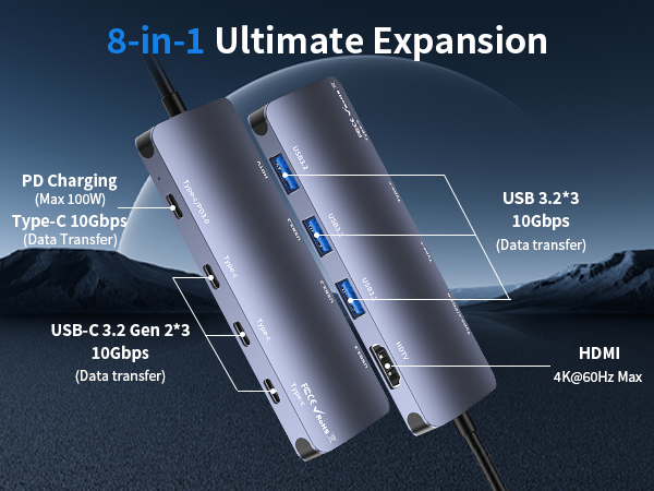 8 in 1 USBC hub