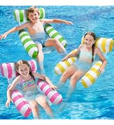 Pool Floats Kids, Meegoo 3 Pack Pool Hammock Float 3 Tubes Pool Lounge Chairs Floaties Inflatable...