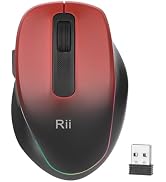 Rii Wireless Mouse Rechargeable, 2.4 GHz with USB Receiver, 1000/1200/1600 DPI, Ergonomic Grips, ...