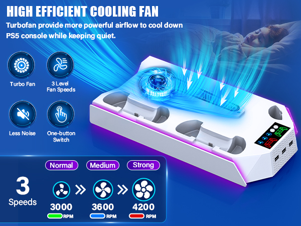 ps5 fan cooling fan with controller charger