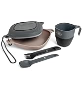 UCO 6-Piece Camping Mess Kit with Bowl, Plate, Camp Cup, and Switch Spork Utensil Set