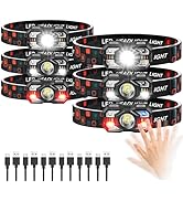 Headlamp Rechargeable 6Pack, 3000 Lumen Ultra-Light Bright Rechargeable Headlamp Flashlight with ...