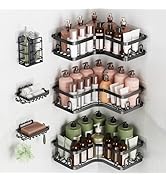 Veken Corner Shower Caddy 6-Pack, Advanced Rustproof Design, No Drilling Adhesive Shelves, Rack w...