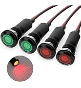 Linkstyle 4Pcs 12mm (1/2") LED Indicator Light, IP67 Waterproof Signal Lamp, 5V–125V Universal Fi...