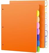 HABGP 16Pcs/2 Set 8 Tab Dividers for 3 Ring Binder, Colorful 3 Ring Binder Dividers with Tabs, 16...