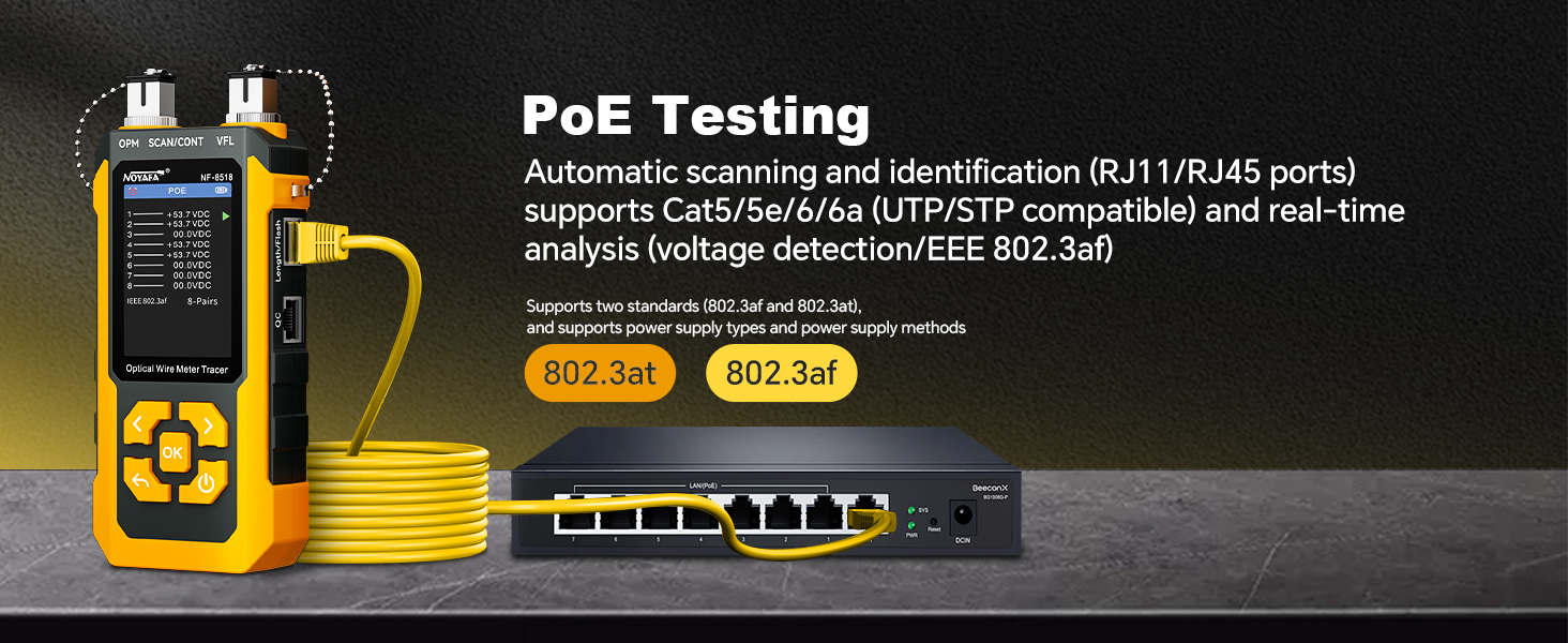 NF-8518 Network Cable Tester with Optical Power Meter, Ethernet Cable Tester