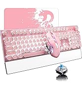 Gaming Keyboard and Mouse Combo Wrist Rest,Retro Punk Typewriter Mechanical Keyboard,Memory Foam ...