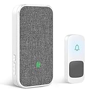 Wireless Doorbell, Remote Door Bell Ringer Wireless Long Range 1300FT with Fabric Finish, Coolqiy...
