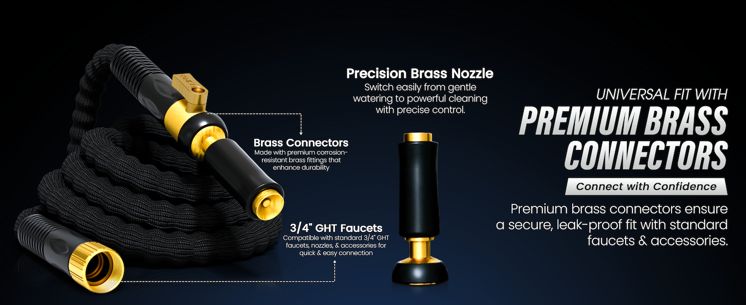 flexible water hose hose with heavy duty brass fittings nozzle