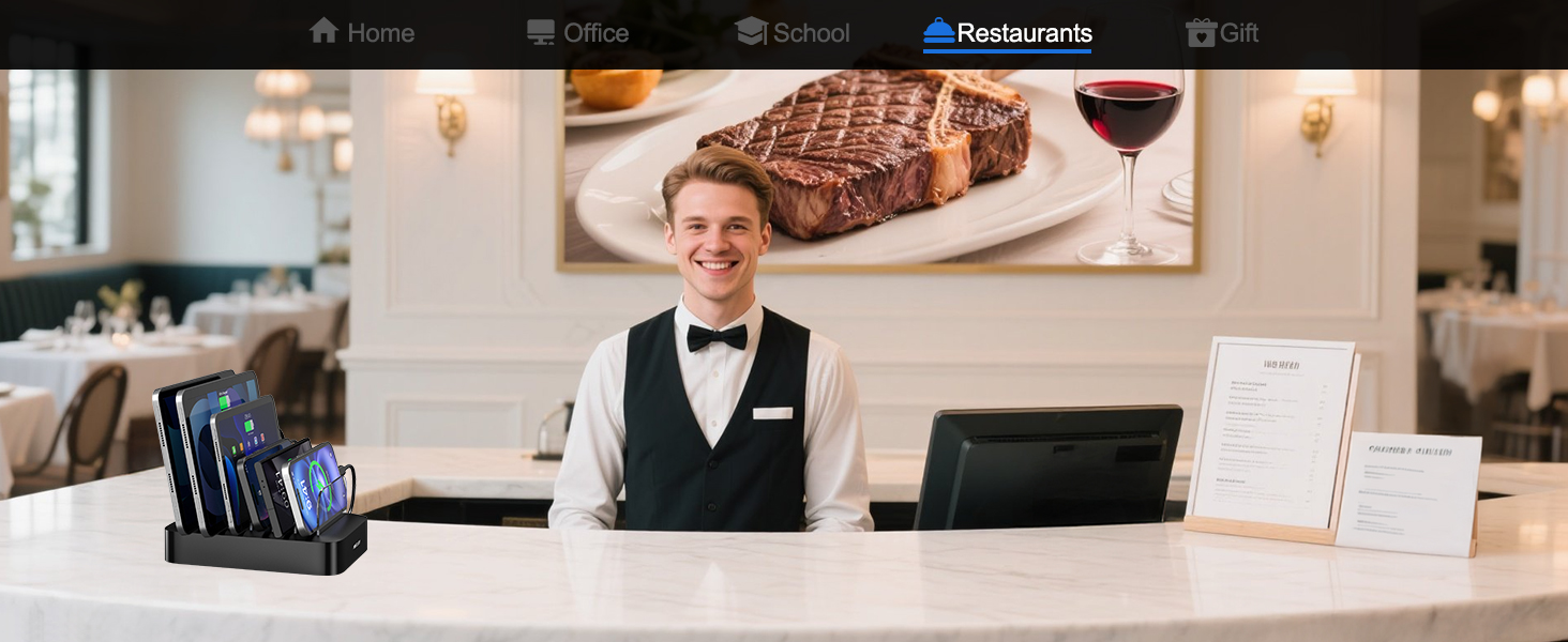 Charging station 6A restaurants