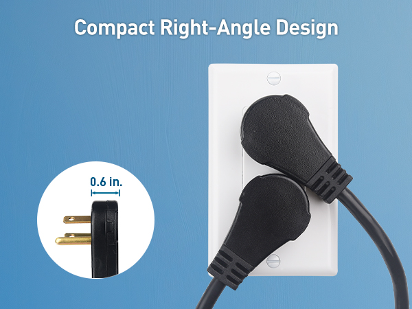 360° Rotating Flat Plug Short Extension Cord